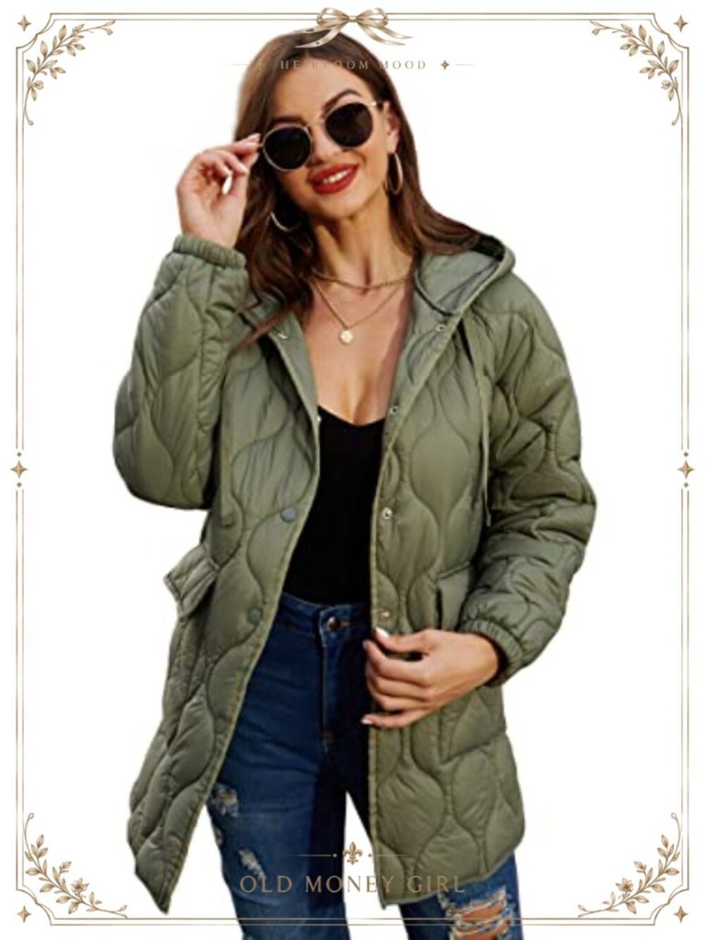 RISISSIDA Women Quilted Puffer Jacket Hooded Lightweight Packable